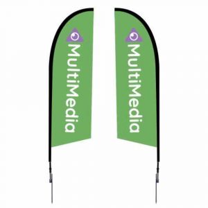 8.5 Ft. Small Falcon Flag Graphic Package Double Sided Spike Base 01 - Stickersandmore.com