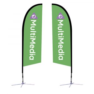 8.5 Ft. Small Falcon Flag Graphic Package Double Sided X Base 01 - Stickersandmore.com