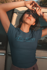 T Shirt Mockup Of A Girl Wearing A Round Neck Tee Against A Car 19631 - Stickersandmore.com